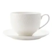 Maxwell & Williams White Basics 220 ml Diamonds Tea Cup and Saucer