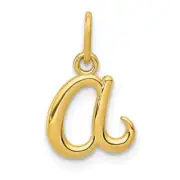 14k Yellow Gold Letter A Initial Charm Bracelet Necklace