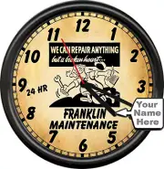 Maintenance Company Repair Handyman Plumbing Building Personalized Wall Clock