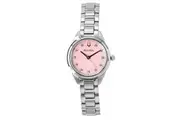 Bulova Sutton Stainless Steel Diamond Accents Pink Dial Quartz 96P249 Women's Watch
