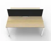 RAPIDLINE DELUXE PROFILE LEG WORKSTATION With Screen 2 Person Double Sided W1500 x D750 x H730mm (per user) Natural Oak Top White Frame