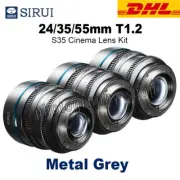 Grey Sirui 24mm 35mm 55mm T1.2 S35 Cine Lens Kit for Sony E Canon RF Fuji X M4/3