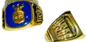 Air Force Ring Military Dark Blue Enamel 18kt gold US made fine sz 13 new