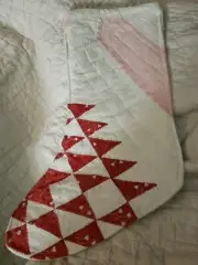 ARTISAN MADE VINTAGE CUTTER QUILT LINED CHRISTMAS STOCKING 16-6 ONE OF A KIND