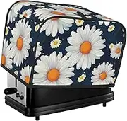 Daisy pattern Toaster Cover 2 Slice Bread Machine Covers Waterproof Universal Size Kitchen Small Appliance Cover with Hang Loop, Dust and Fingerprint Protection