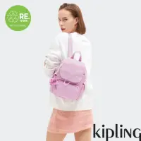 在飛比找momo購物網優惠-【KIPLING官方旗艦館】『猴子包』溫柔櫻花粉紫色拉鍊掀蓋