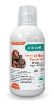 Aristopet Flea & Tick Rinse Concentrate 500ml for Dogs Cats Puppies & Kittens