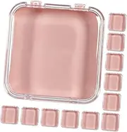 FRCOLOR 12-piece Fake Nails Organizer Set Manicure Storage Box for Press on Nails Nail Art Collecting Box Display Case Pink