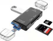 6-In-1 SD Memory Card Reader, USB C/Usb/Micro USB SD/TF Card Reader Adapter for
