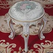 Modern Round Vanity Stool with Thick Padded Cushioned Seat ABS Plastic Steel Leg Makeup Bench for Bathroom Bedroom Vanity Elegant Gold Ivory White Blue Cloth Dressing Chair Piano Seat
