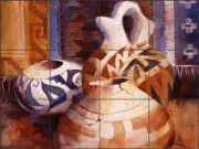 Southwest Tile Backsplash McEachron Pottery Art Ceramic Mural RW-AM005