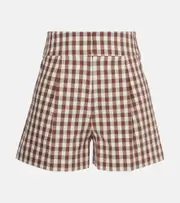 [Veronica Beard] Veronica Beard Haina gingham seersucker shorts AU 20 neutrals