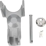 NDNCZDHC Gooseneck Hitch Lock with Key Lock Metal Study Gooseneck Trailer Hitch Lock for RV (Silver)