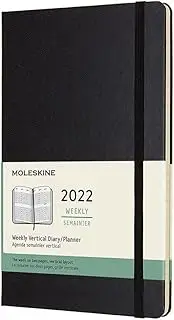 Moleskine 2022 Weekly Vertical Hard Cover Diary, Large, Black