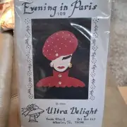 Ultra Delight Applique KIT Pattern Fabric Rhinestones 1989 Evening In Paris NOS