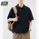 丹保尼|夏季設計感裝飾字母印花短袖T恤男翻領日系工裝上衣