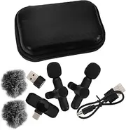 BESPORTBLE Mini Clip-on Microphone Cordless Interview Recorder Portable Lapel Mic Noise Cancellation for Vlogging Smart Devices