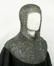 Chainmail Armor Riveted Chain mail Coif For Protection Reenactment LARP Hood