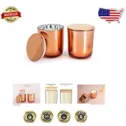 Elegant 10oz Glass Candle Jars with Metal Lids - Bulk 12 Pack for Candle Makers