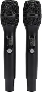 Wireless Microphone, Handheld Cordless Mic Dual Dynamic Microphone with Rechargeable for KTV Singing