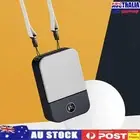 Mini Digital Display Hanging Neck Fan Portable USB Desktop Fans (Black)