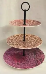 John Derian for Target 3-Tier Serving Tray Stand Dahlia Floral Melamine Plates