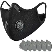 Reusable Mask-(2) pm 2.5 Dust Filter Valves-Washable-Ear Saving Adjustable Strap