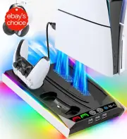 PS5 Pro & Slim Cooling Stand with 3-Level Fan and Dual Controller Charger