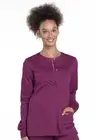 Cherokee Workwear Scrub Snap Front Warm Up Jacket WW340 WIN Wine Free Ship