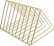LIFKICH Triangle Iron Desktop Book Rack Multi Function Book Holder for Organizing Magazines Files More Space Saving Design with Fine Craftsmanship Elegant Finish for Home