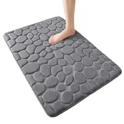 Non-slip Bathroom Carpet Super Absorbent Memory Foam Shower Bath Mat Door Mat - Grey