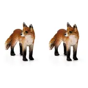 2x Schleich 3.1'' Fox Wildlife Animal Action Figure Kids/Children Play Toy 3-8y