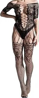 [Generic] Womens Bodysuit Fishnet Lingerie Sexy Mesh Stretchy Lingerie Sheer