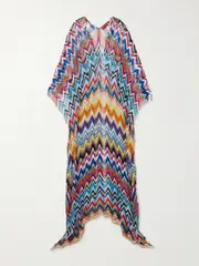 [Missoni] Missoni - Mare Fringed Striped Metallic Crochet-knit Kaftan - Multi - small small Multi