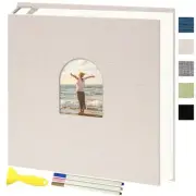 12.60x13 Inch Self-Adhesive Photo Album Linen Cover Arch Window Scrapbook Alb...