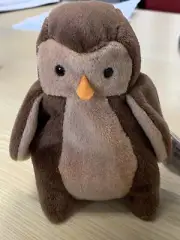 1995 Retired Ty Beanie Baby - HOOT Style 4073 - Owl - Tag Errors - MWMT