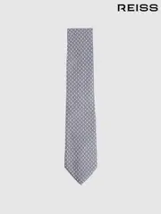 Reiss Soft Pink Caruso Silk Geometric-Print Tie (F22223) | $135