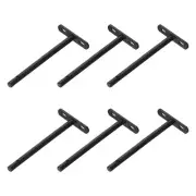 6 Pack 6 Inch Solid Steel Hidden Wall Mounted Shelf Supports (Black)