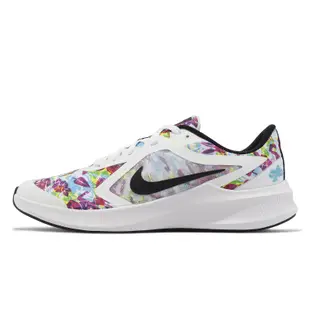 Nike 慢跑鞋 Downshifter 10 Fable GS 大童鞋 女鞋 白 花卉 運動鞋 CT5256-100