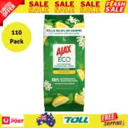 Ajax Eco Antibacterial Disinfectant Surface Cleaning Wipes, Bulk 110 Pack, Fresh