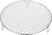uxcell 11.5 Inch Round Cooking Rack, Stainless Steel Canning Racks with Legs, Barbecue Mesh Grill for Baking Cooling Steaming Cookware