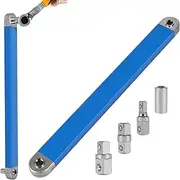 Offset Extension Wrench High-Carbon Steel 15.4inch Impact Socket Ratchet Wrench Tool with 1/4inch 3/8inch 1/2inch Square Drive Adapters Multifunctional Tight Reach Extension Wrench