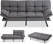 [Opoiar] Couch,Convertible, Memory Foam Sleeper, Adjustable Modern Loveseat,Futon Sets, Sofa Bed for Compact Living Room,Apartment, Sofabed, Grey-Update