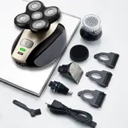 Rechargeable Shaver Head Razor Cordless Electric Hair Grooming Waterproof Rotary Blades Clippers Nose Trimmer Brush Massager Men Wet Dry Portable
