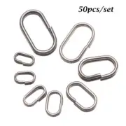 Steel Fast Lock Connector Fishing Hanging Snap Barrel Swivel Oval Split Rings