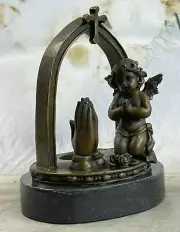 STUNNING MID Century GOTHIC GILT BRONZE WINGED ANGEL WITH INTRICATE DETAIL DECOR