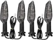 Motorcycle Indicators Turning For K&awasaki For NINJA 650 1000 250 300 400 ZX-6R ZX-10R 12V Motorcycle Led Turn Signal Light Indicator Flasher Blinker Running(4pcs Smoked)