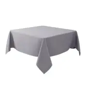 Textured Fabric Square Tablecloths 54x54 Inches, Silver Grey Water Resistant ...