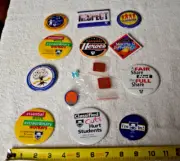 LOT OF 15 VTG BADGE PIN BACK Button School Reading Teacher