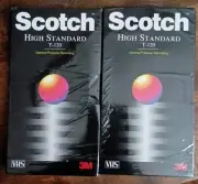 (2) Scotch High Standard T-120 VHS Tapes New Sealed Videocassettes